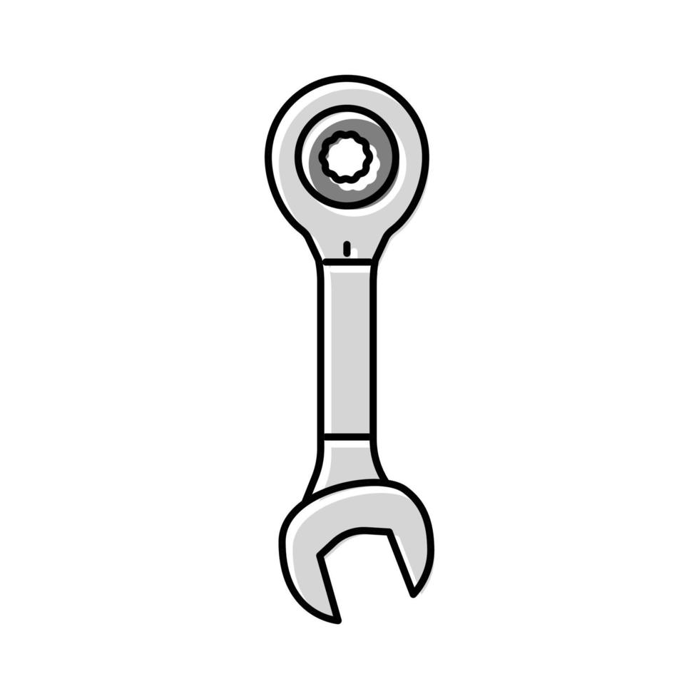 Ratschenschlüssel Werkzeug Farbe Symbol Vektor Illustration