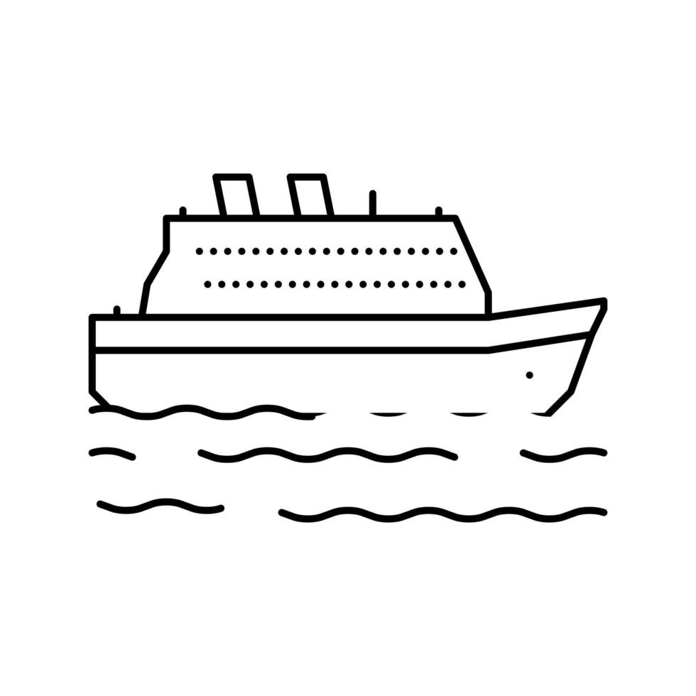 Schiff Seetransport Linie Symbol Vektor Illustration