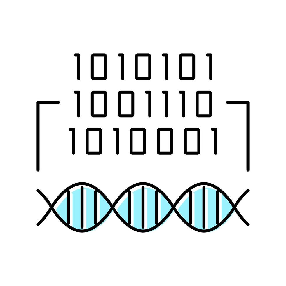 binär kod genetisk information färgikon vektorillustration vektor