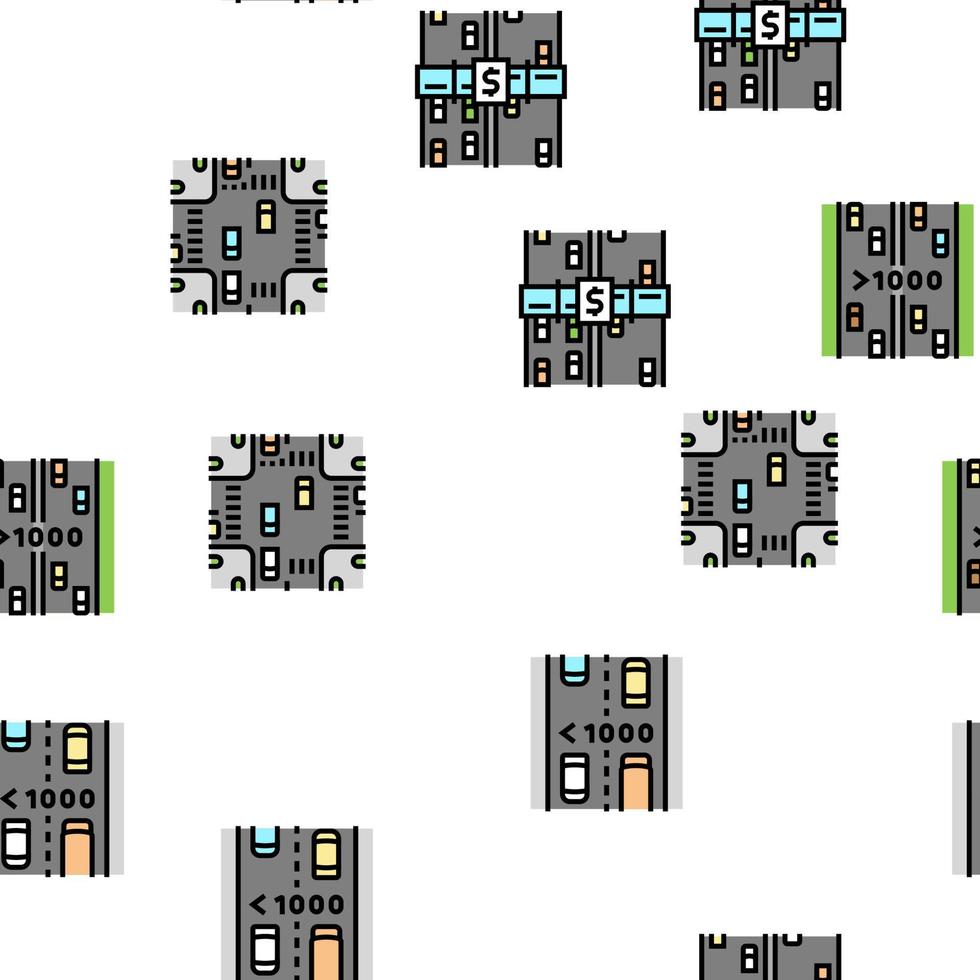 väg urban och Land motorväg vektor sömlös mönster