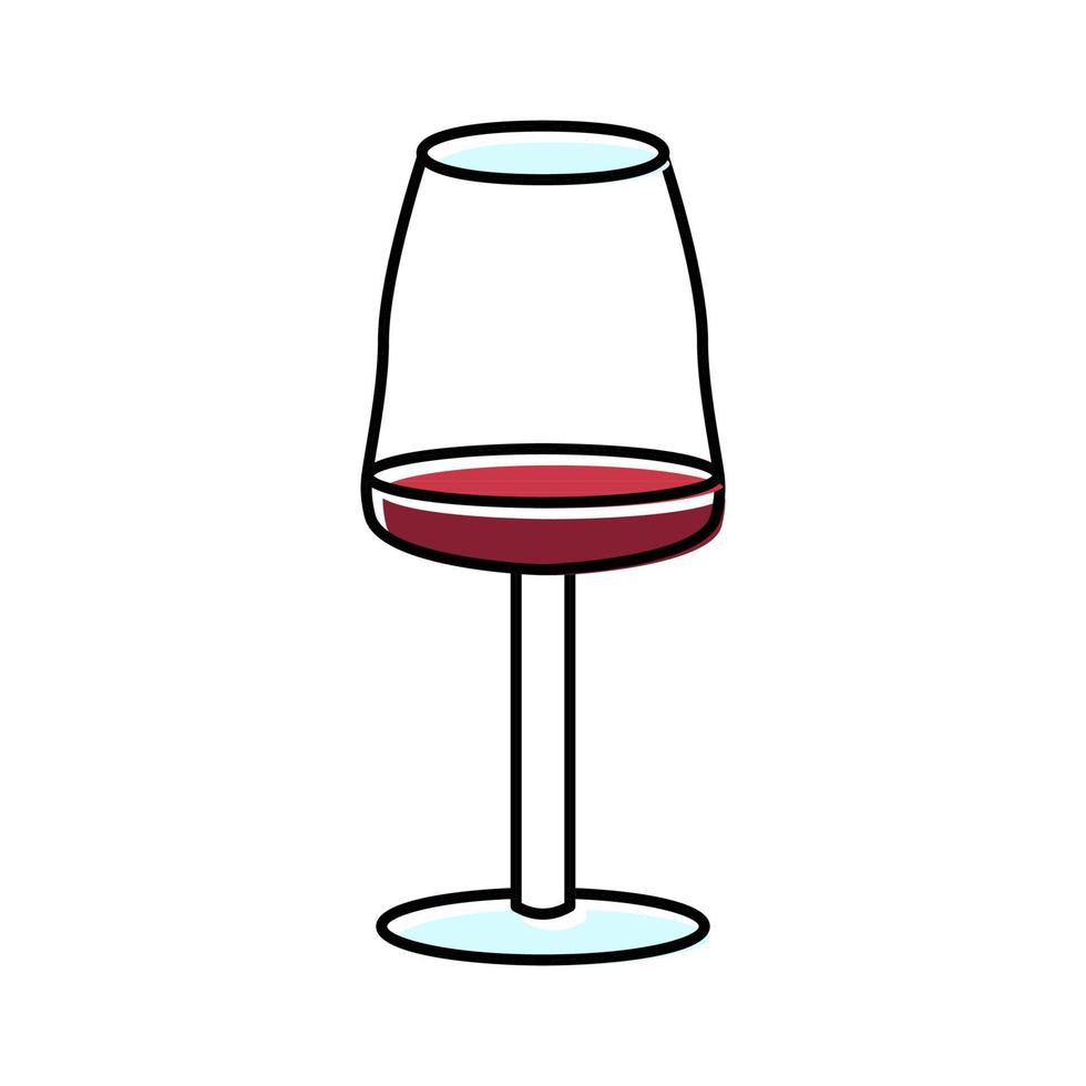 röd vin glas Färg ikon vektor illustration