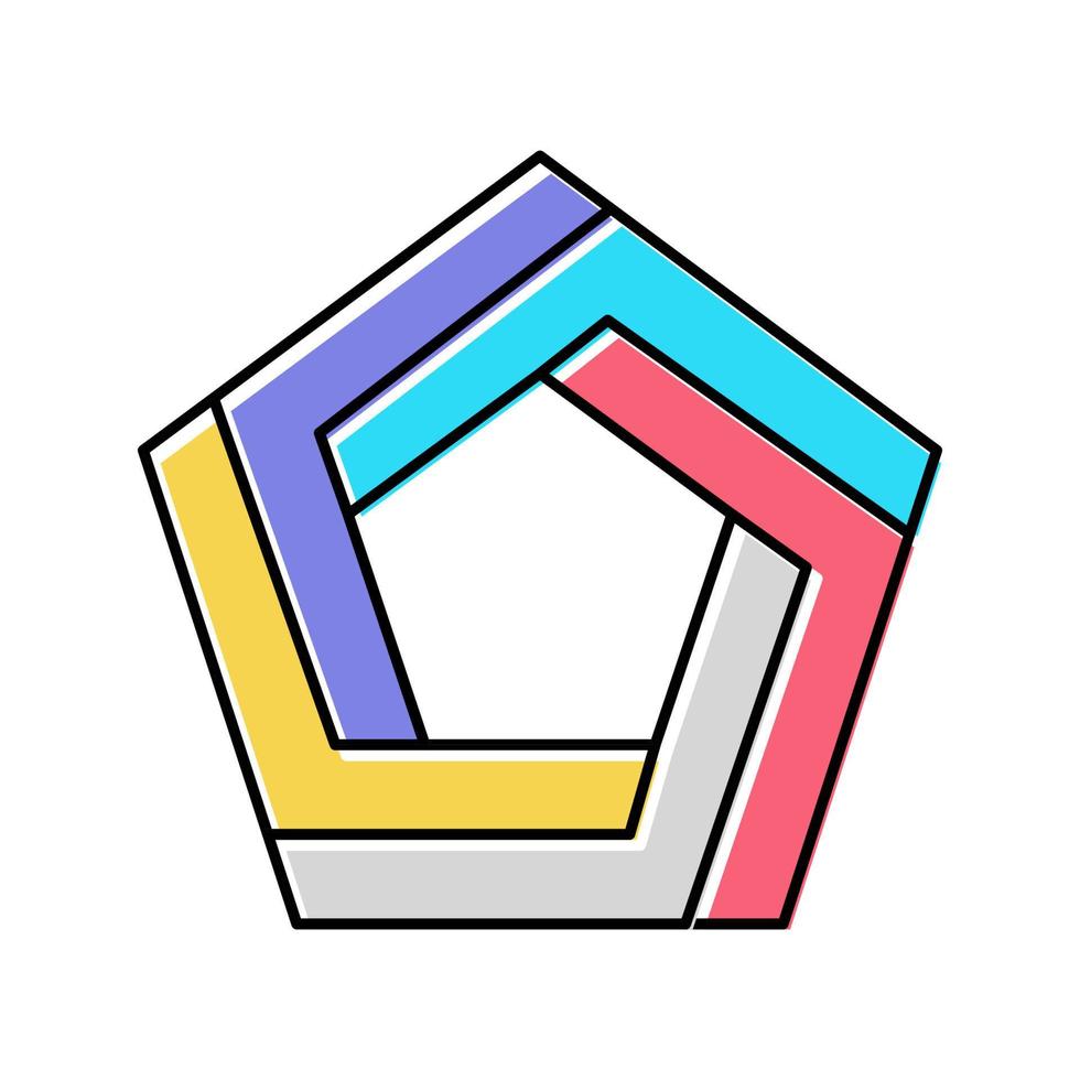magische unmögliche geometrische Form Farbe Symbol Vektor Illustration