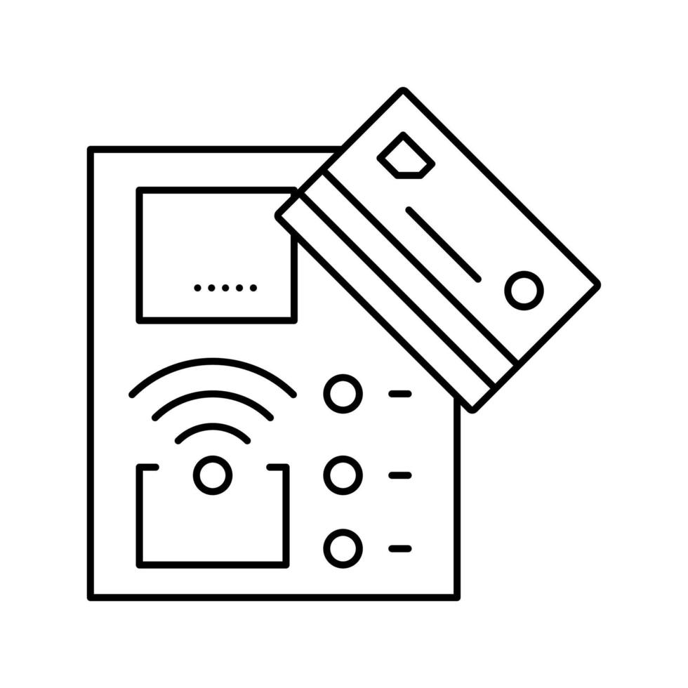 Zahlung mit Karte für die Symbolvektorillustration der Autowaschanlage vektor