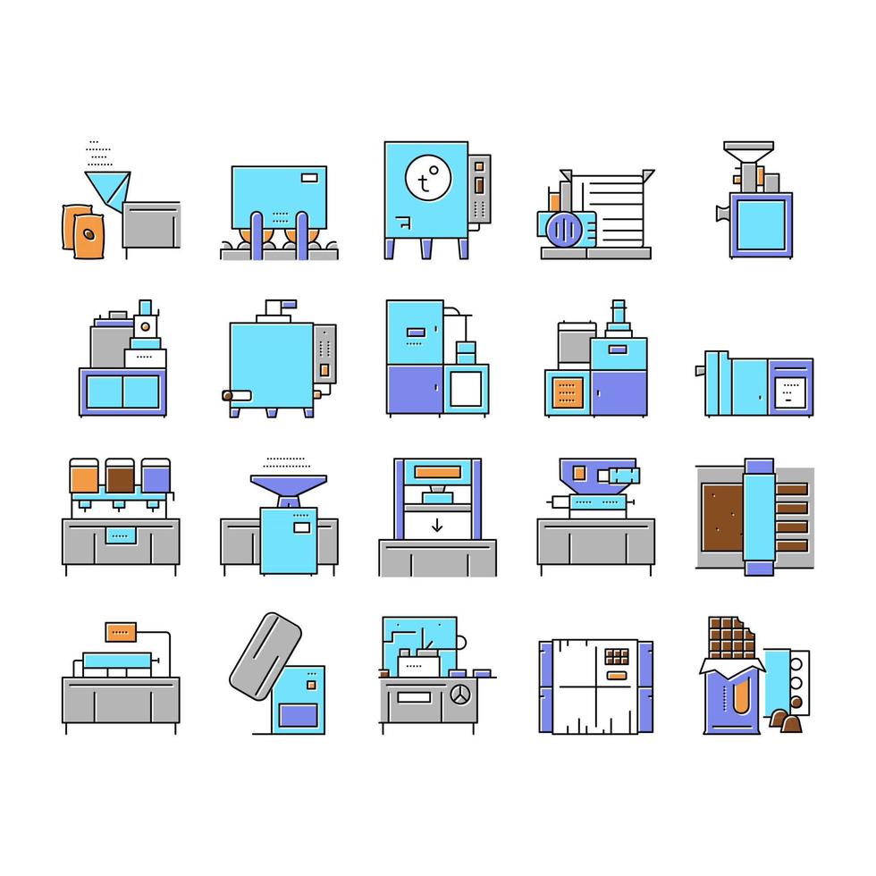 Sammlungsikonen der Schokoladenproduktion stellten Vektor ein