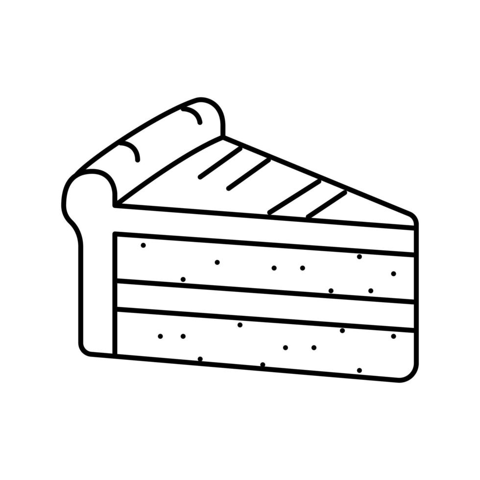 Scheibe Kuchen Essen Dessert Symbol Leitung Vektor Illustration