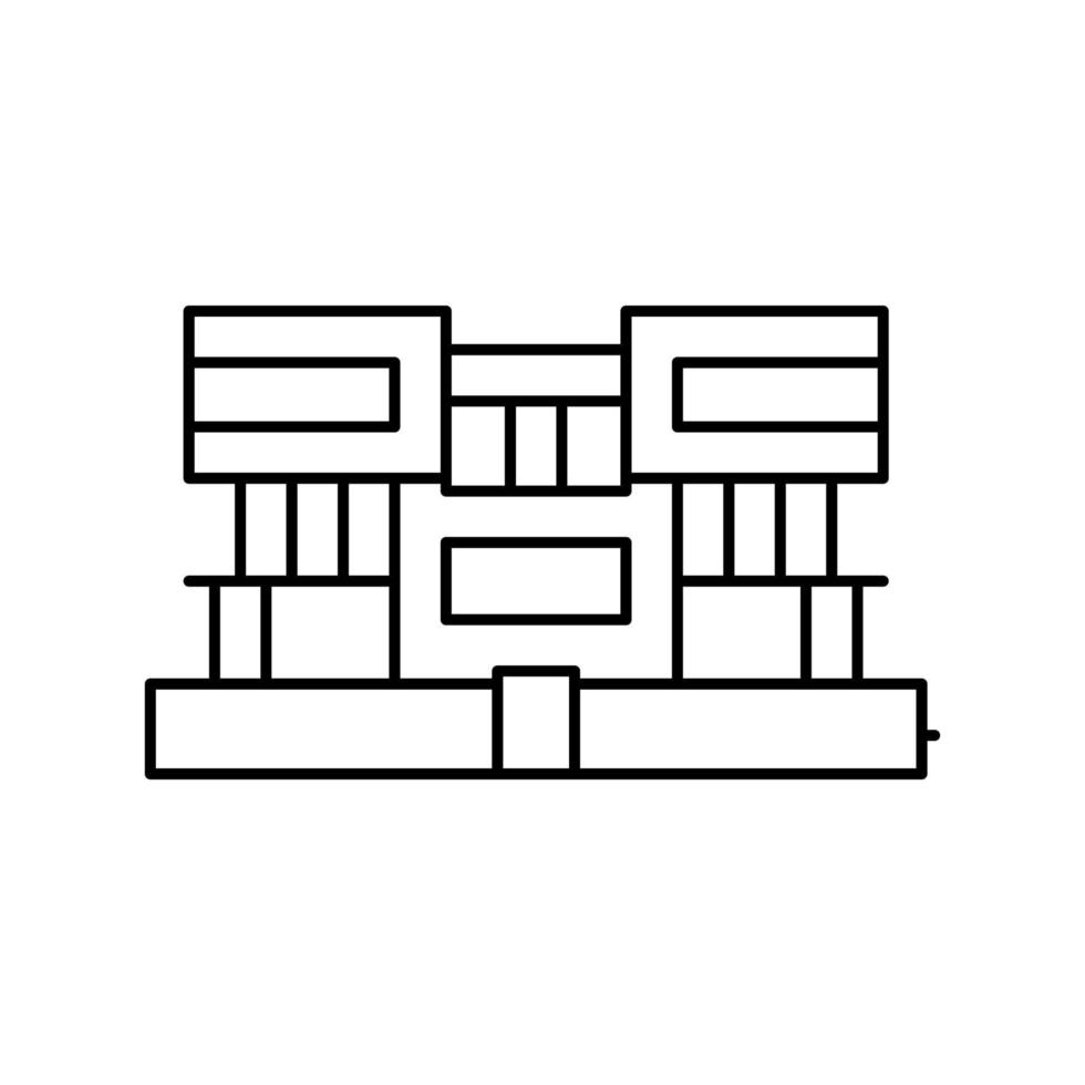 Villa Haus Linie Symbol Vektor Illustration
