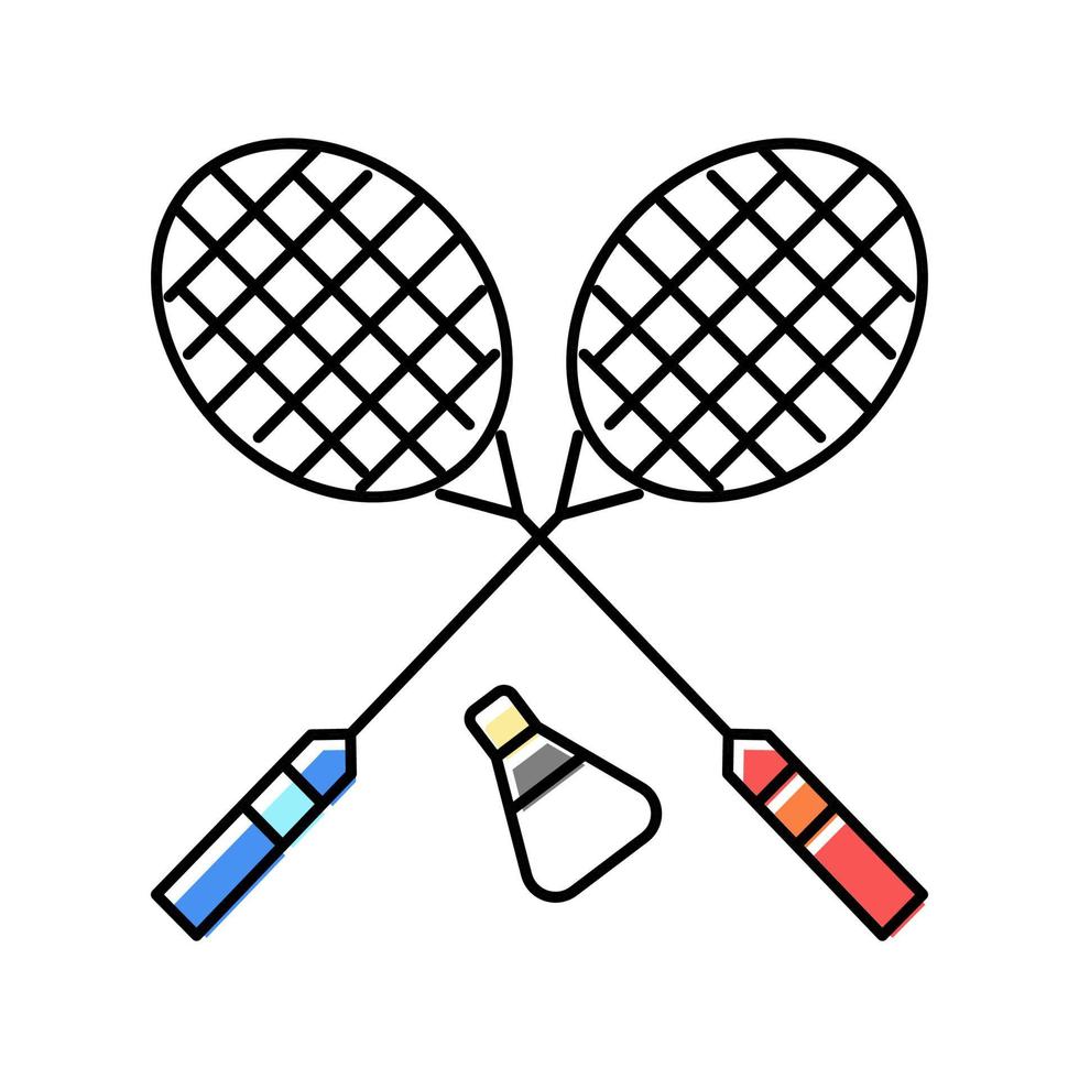 badminton sport spel färg ikon vektor illustration