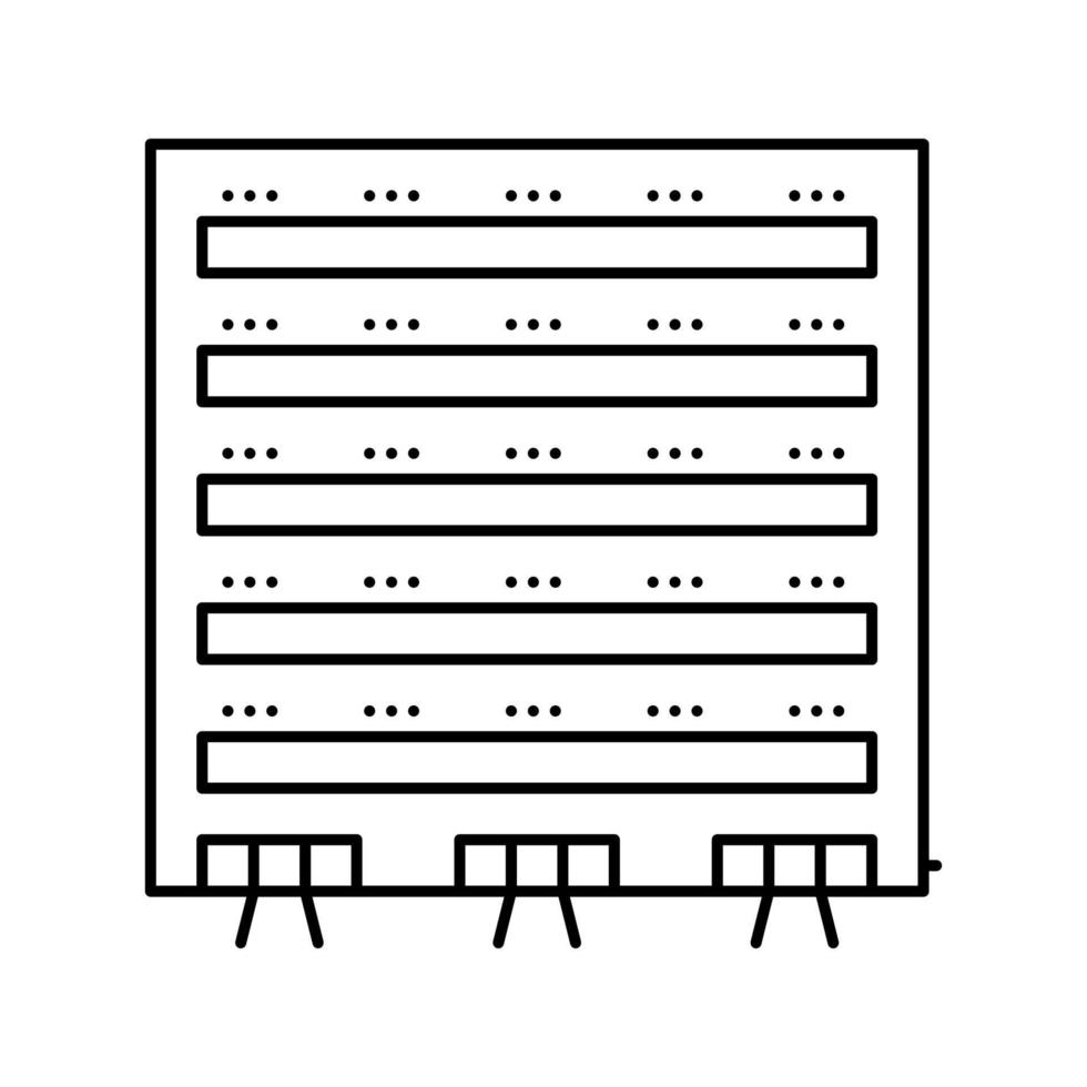 lägenhet hus linje ikon vektorillustration vektor