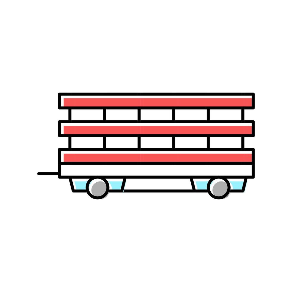 landwirtschaftliche Produkte Transport Anhänger Farbe Symbol Vektor Illustration