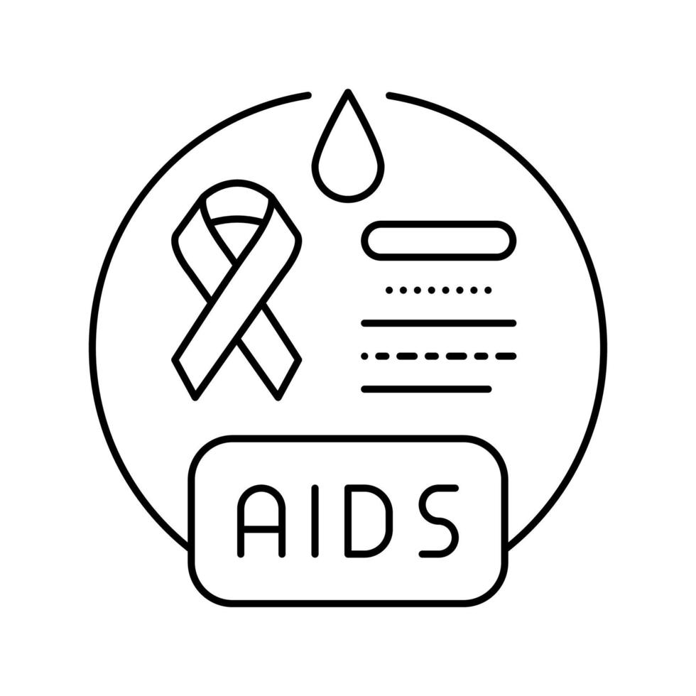 AIDS hälsa medicinsk linje ikon vektor illustration