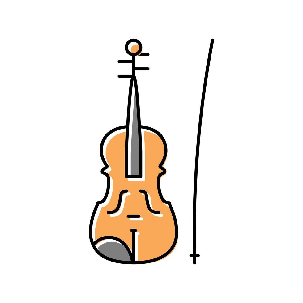 violin musik instrument färg ikon vektor illustration