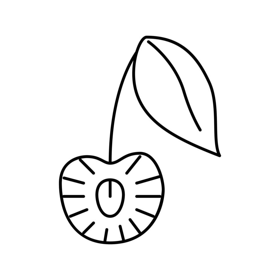 Schnitt Kirsche Symbol Leitung Vektor Illustration