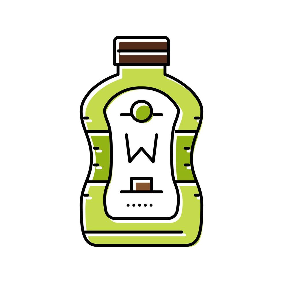 Wasabi-Flasche Sauce Lebensmittel Farbe Symbol Vektor Illustration