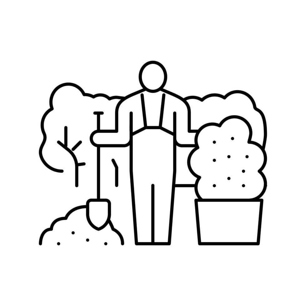 Landschaftsgärtner Business Line Symbol Vektor Illustration