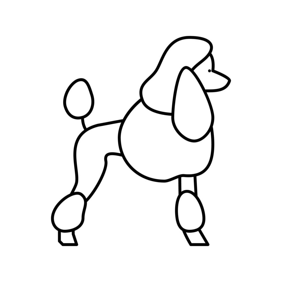 Pudel Hund Symbol Leitung Vektor Illustration