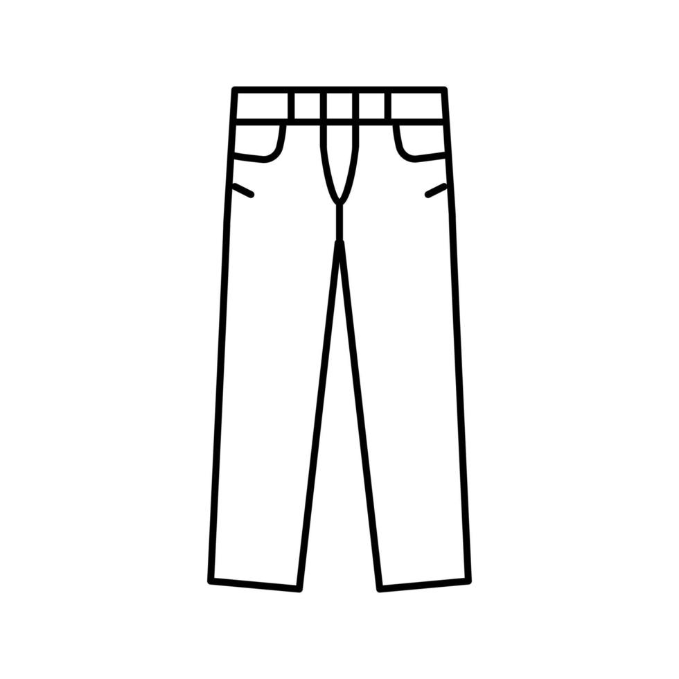 denim byxor man linje ikon vektor illustration