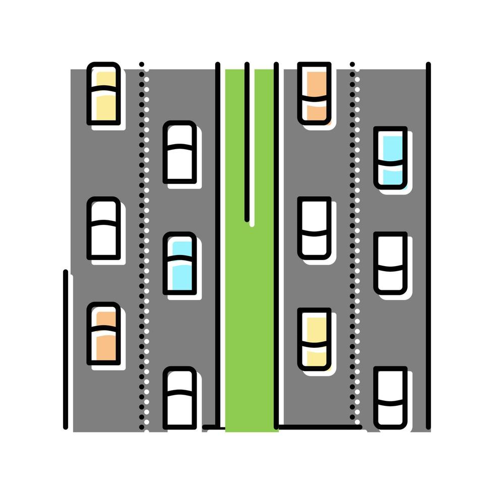motorväg väg färg ikon vektor illustration