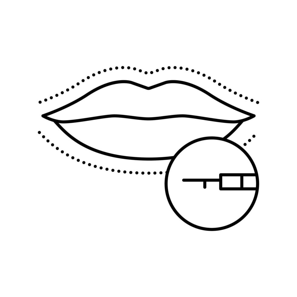 Lippen Chirurgie Symbol Leitung Vektor Illustration