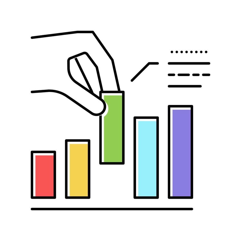 Infografik Bericht Marktforschung Farbsymbol Vektor Illustration