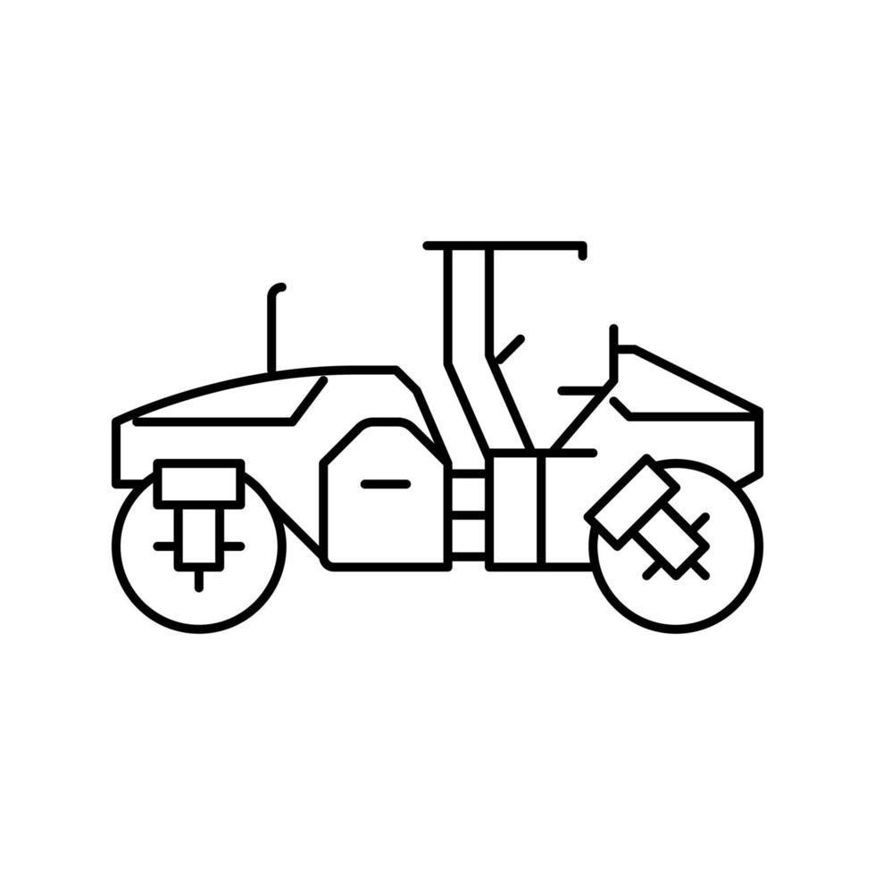 trumma vält konstruktion bil fordon linje ikon vektor illustration