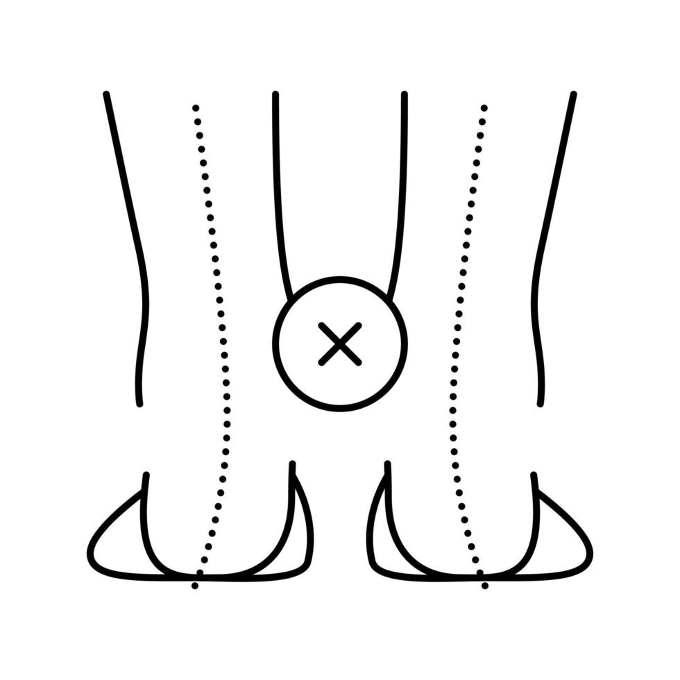 Krümmung der Beine nach innen Linie Symbol Vektor Illustration