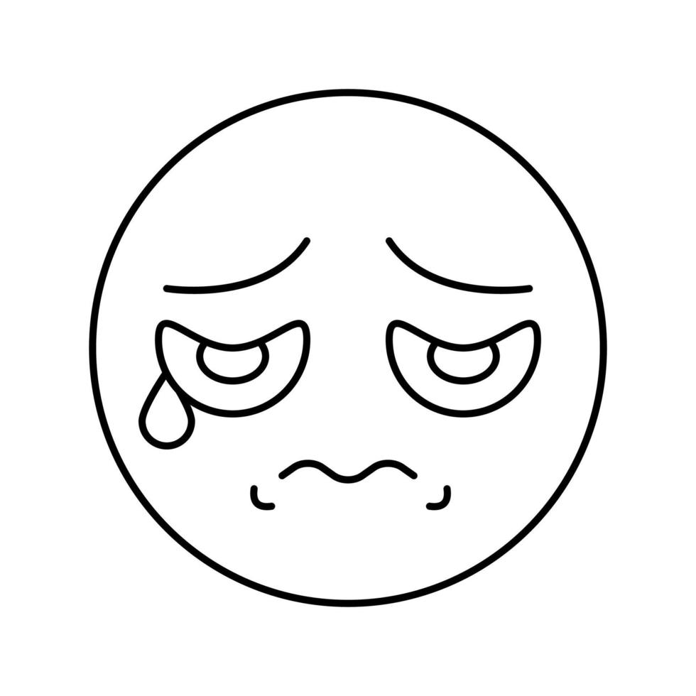 traurige Emoji-Linie Symbol-Vektor-Illustration vektor