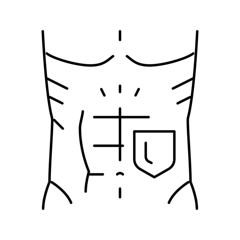 muskulös försvar linje ikon vektor illustration