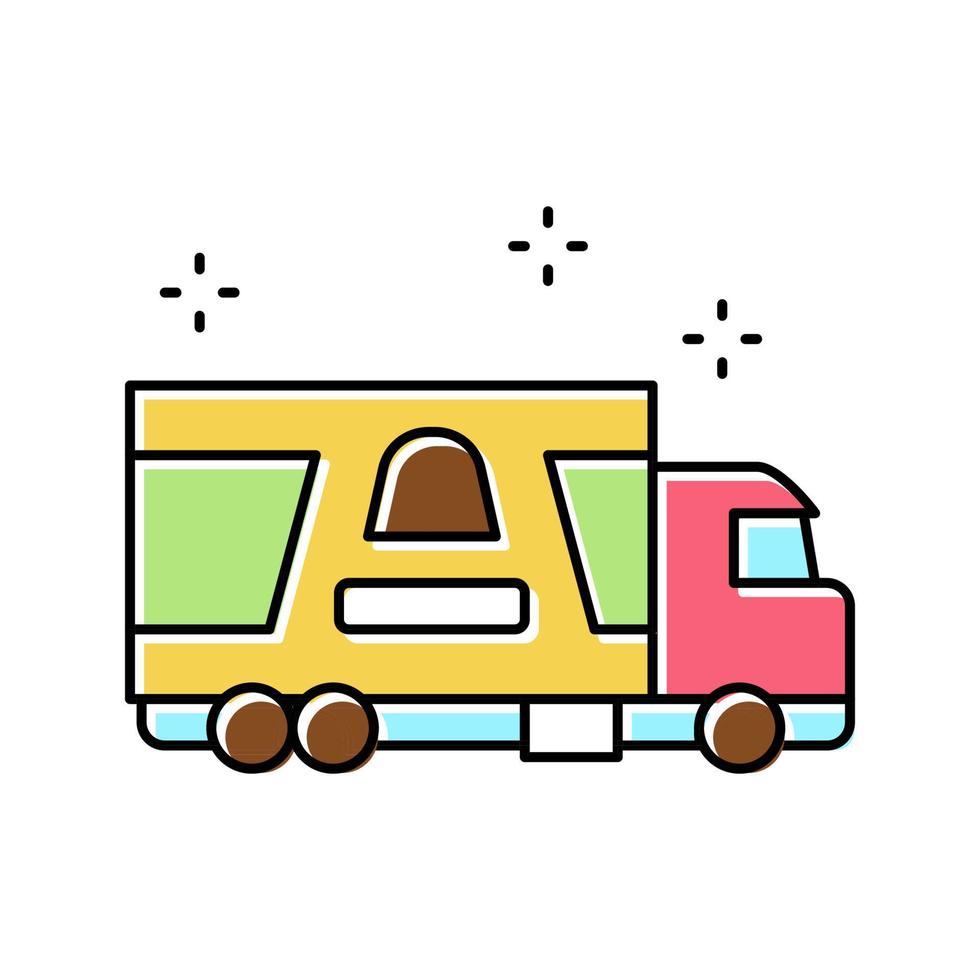 lastbil transport godis färg ikon vektor illustration