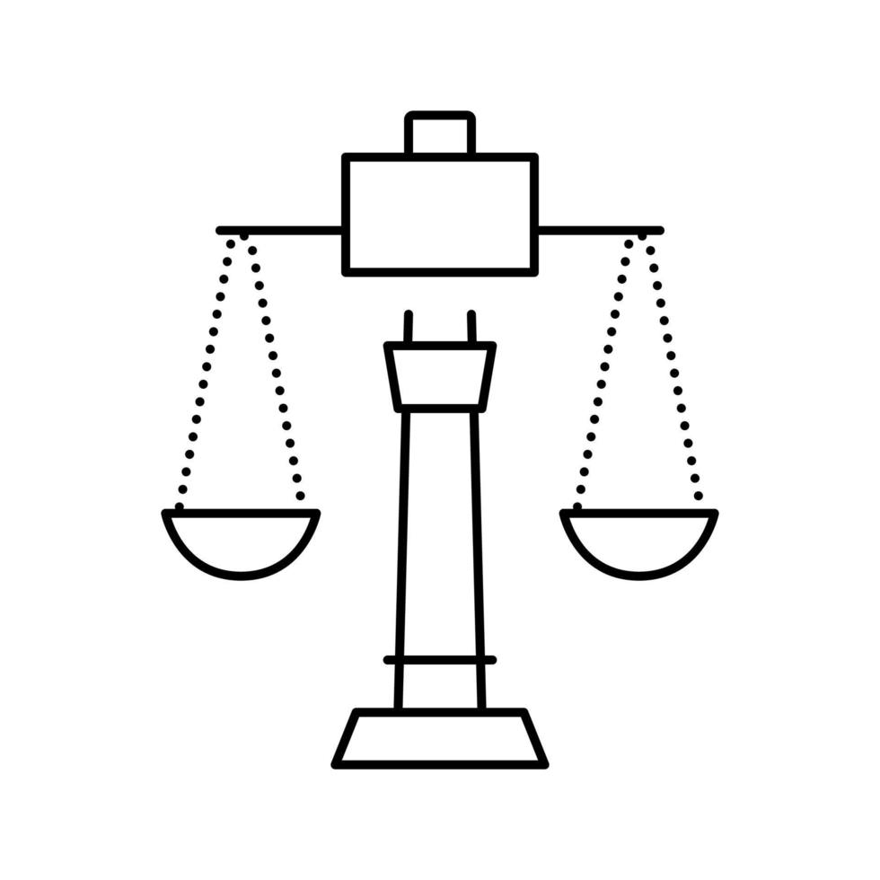Gerechtigkeit skaliert Symbol Leitung Vektor Illustration