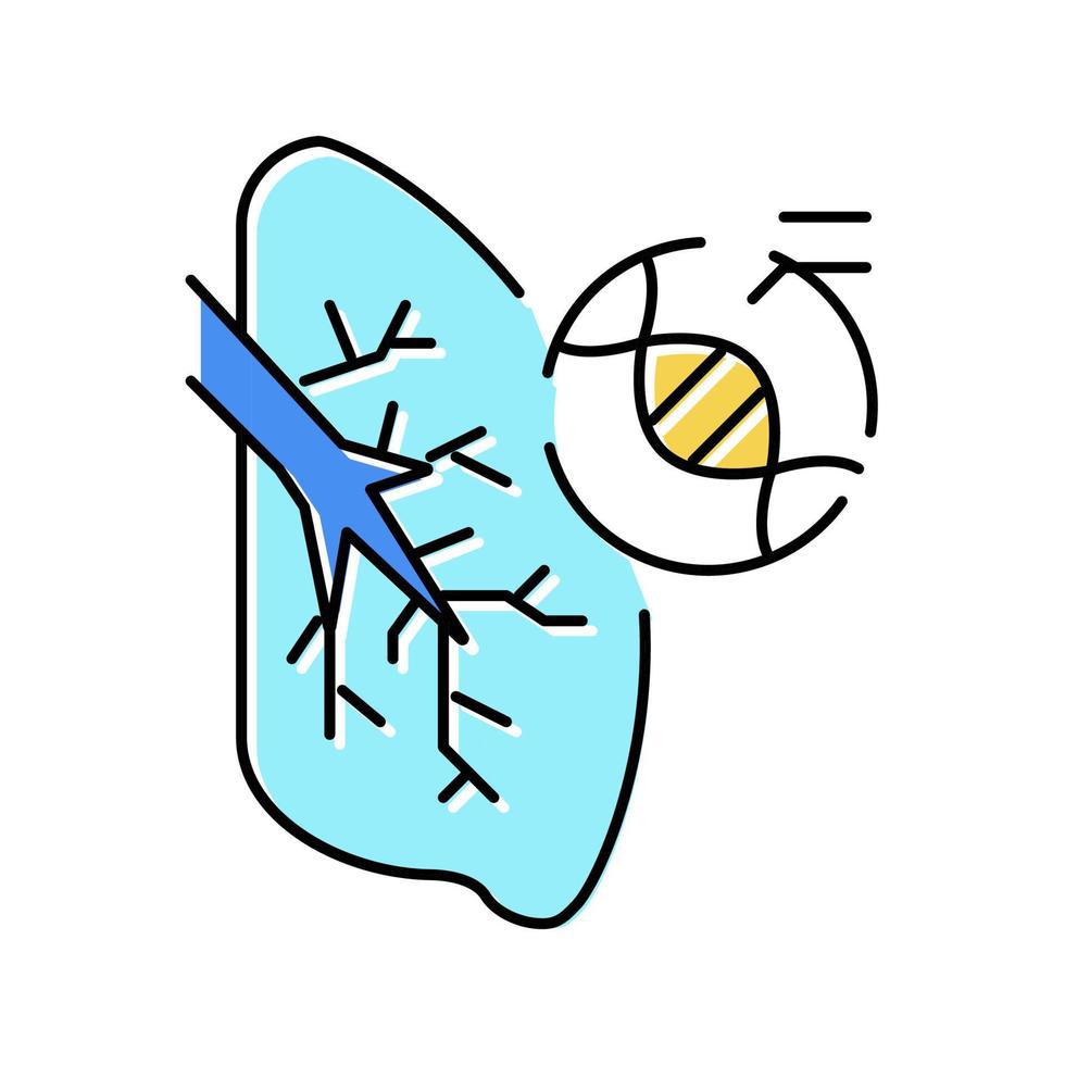 cystisk fibros respiratorisk sjukdom Färg ikon vektor illustration