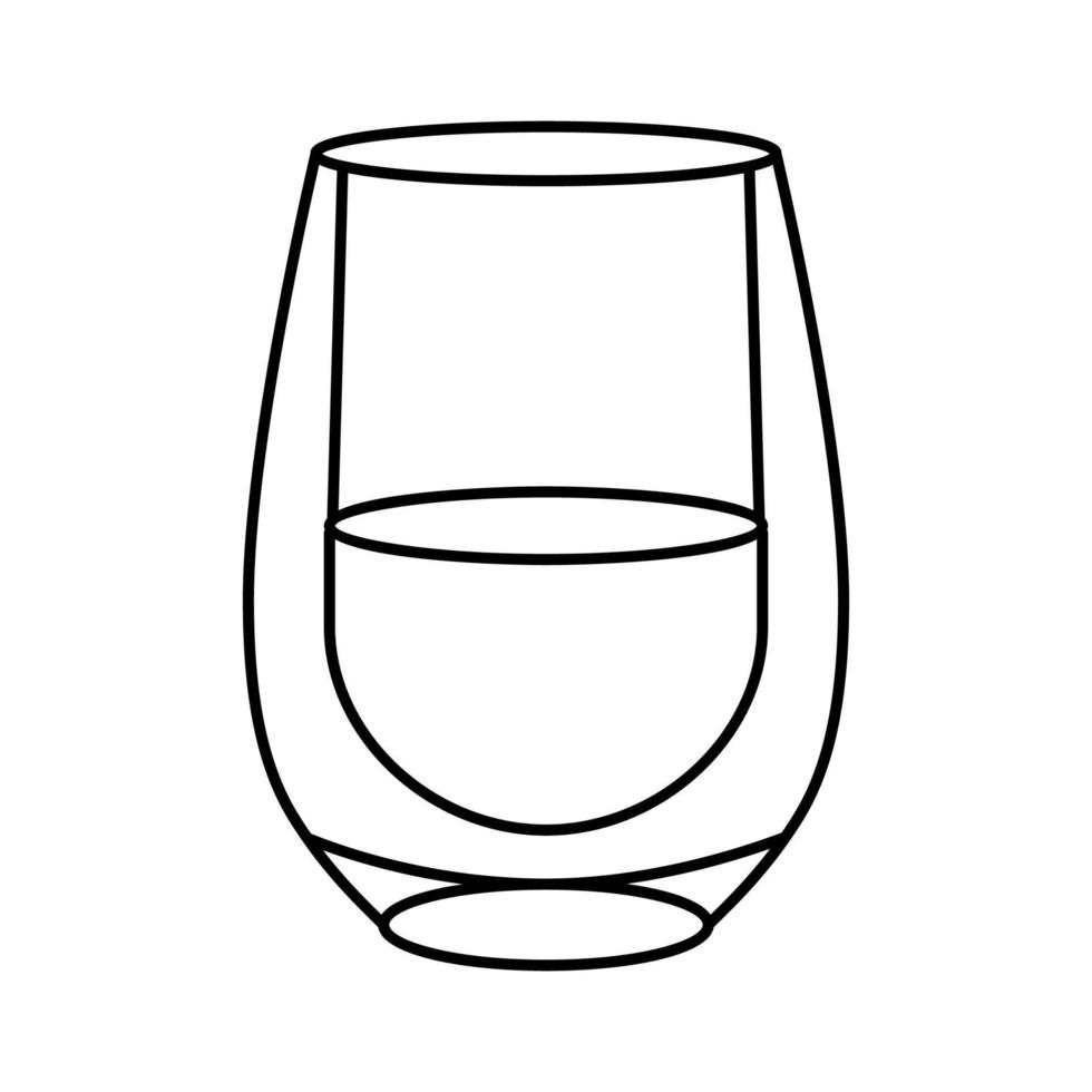 Champagner Weinglas Symbol Leitung Vektor Illustration