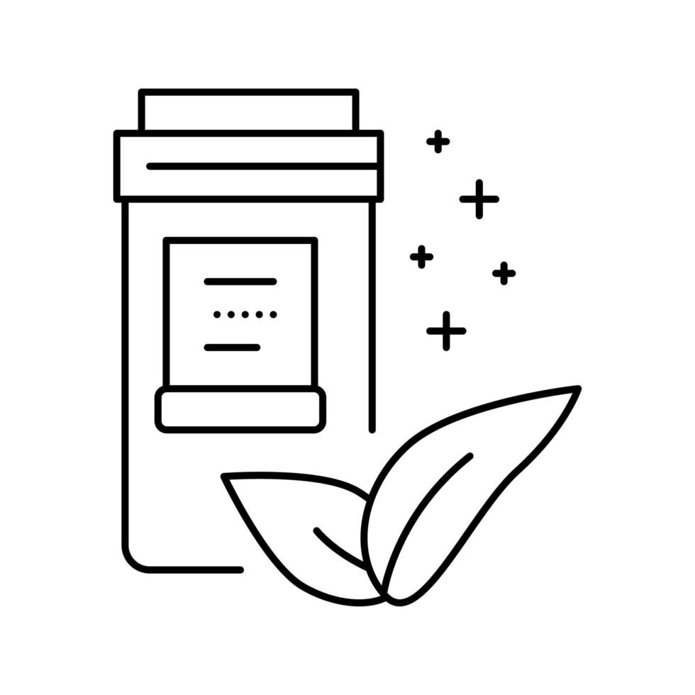 Natürliche Homöopathie Vitamin oder medizinische Pillen Verpackungslinie Symbol Vektor Illustration