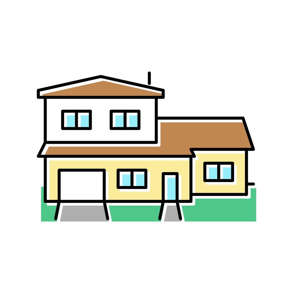 split-level hus Färg ikon vektor illustration