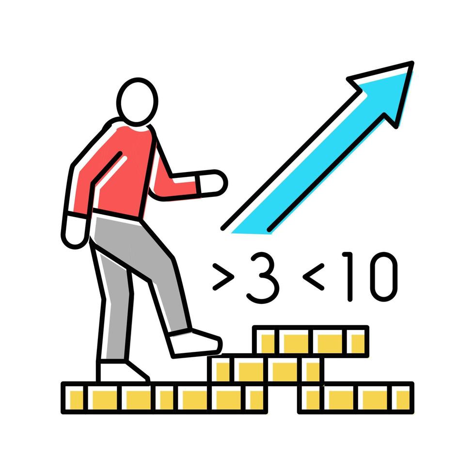 Walking Inflation Farbe Symbol Vektor Illustration