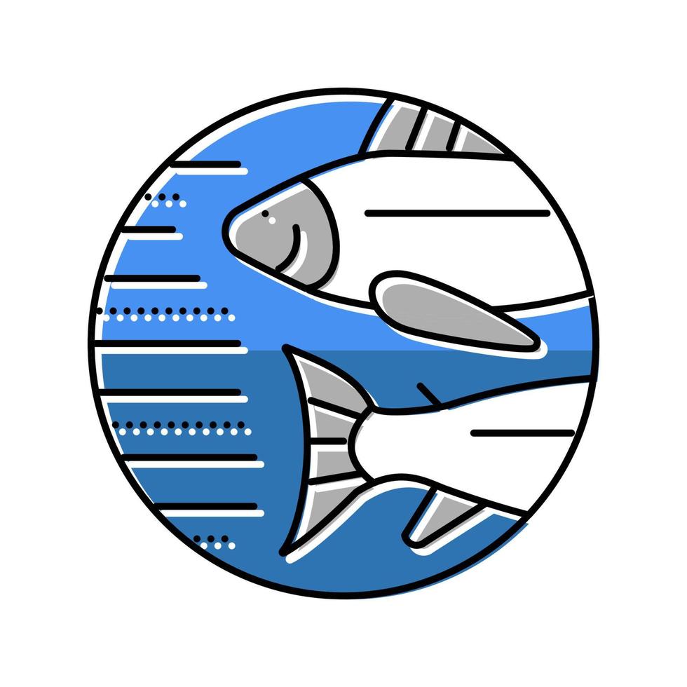 fisk zodiaken Färg ikon vektor illustration