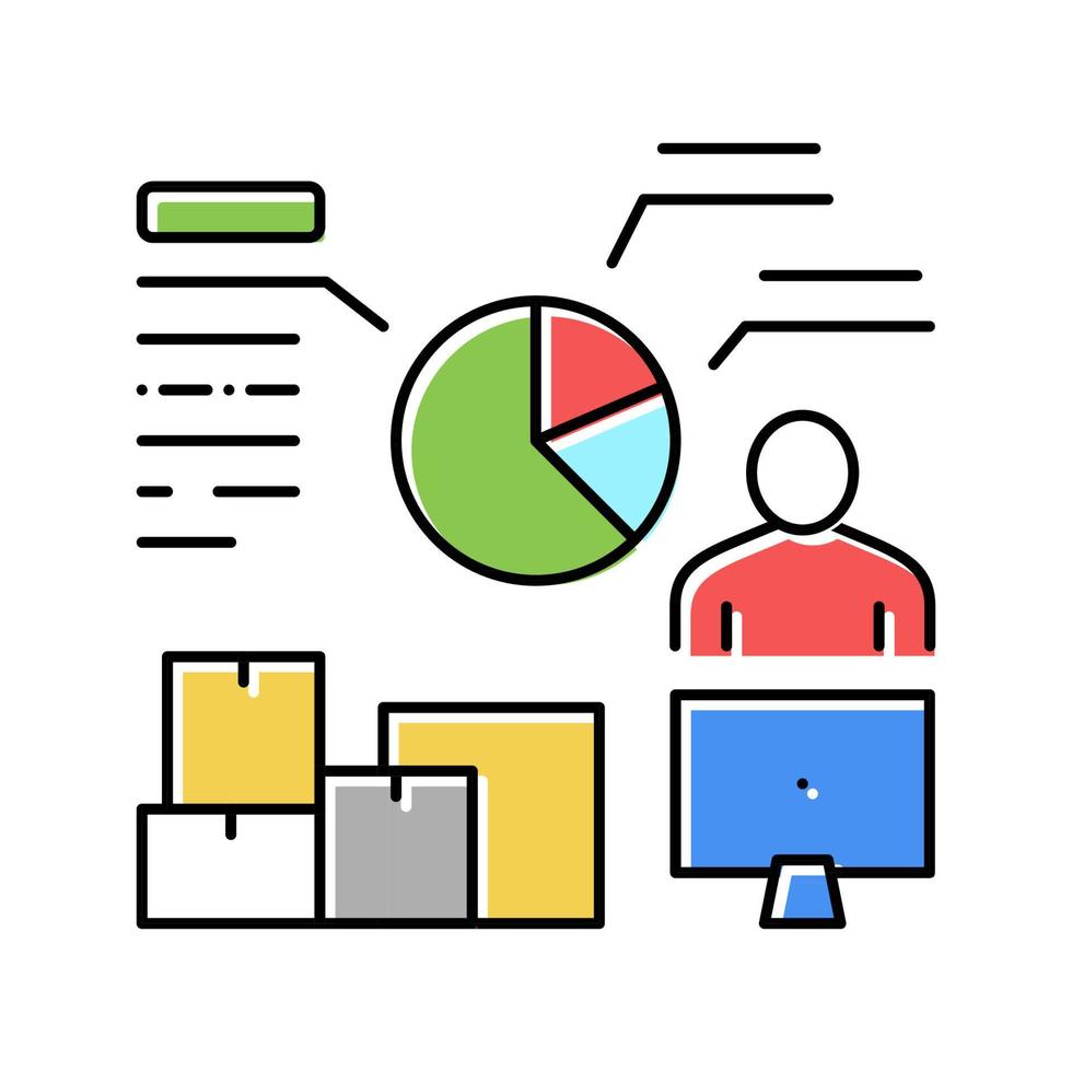 analytics transport logistik färg ikon vektor illustration