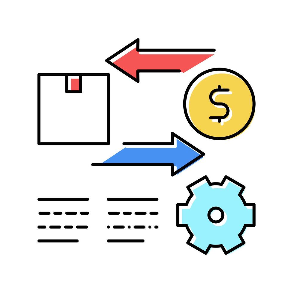 Farbsymbol-Vektorillustration für Import- und Exportkosten vektor