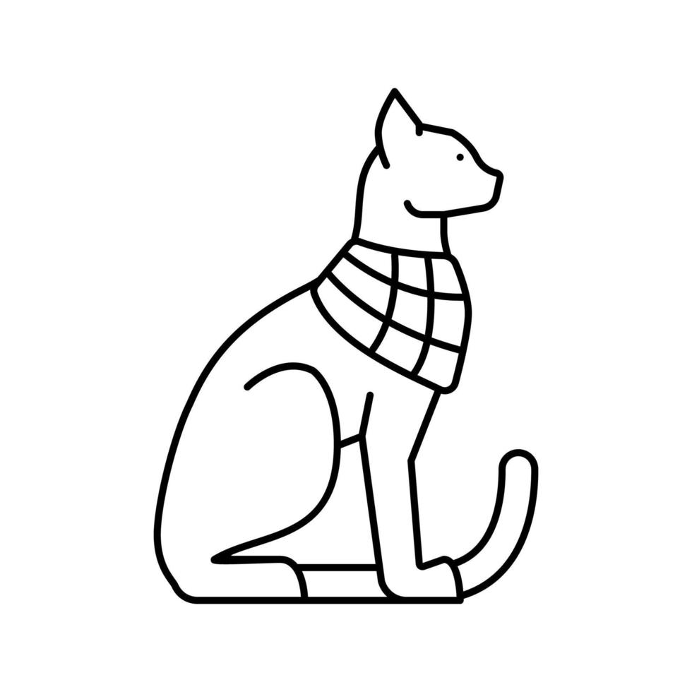 katze ägypten tierlinie symbol vektor illustration