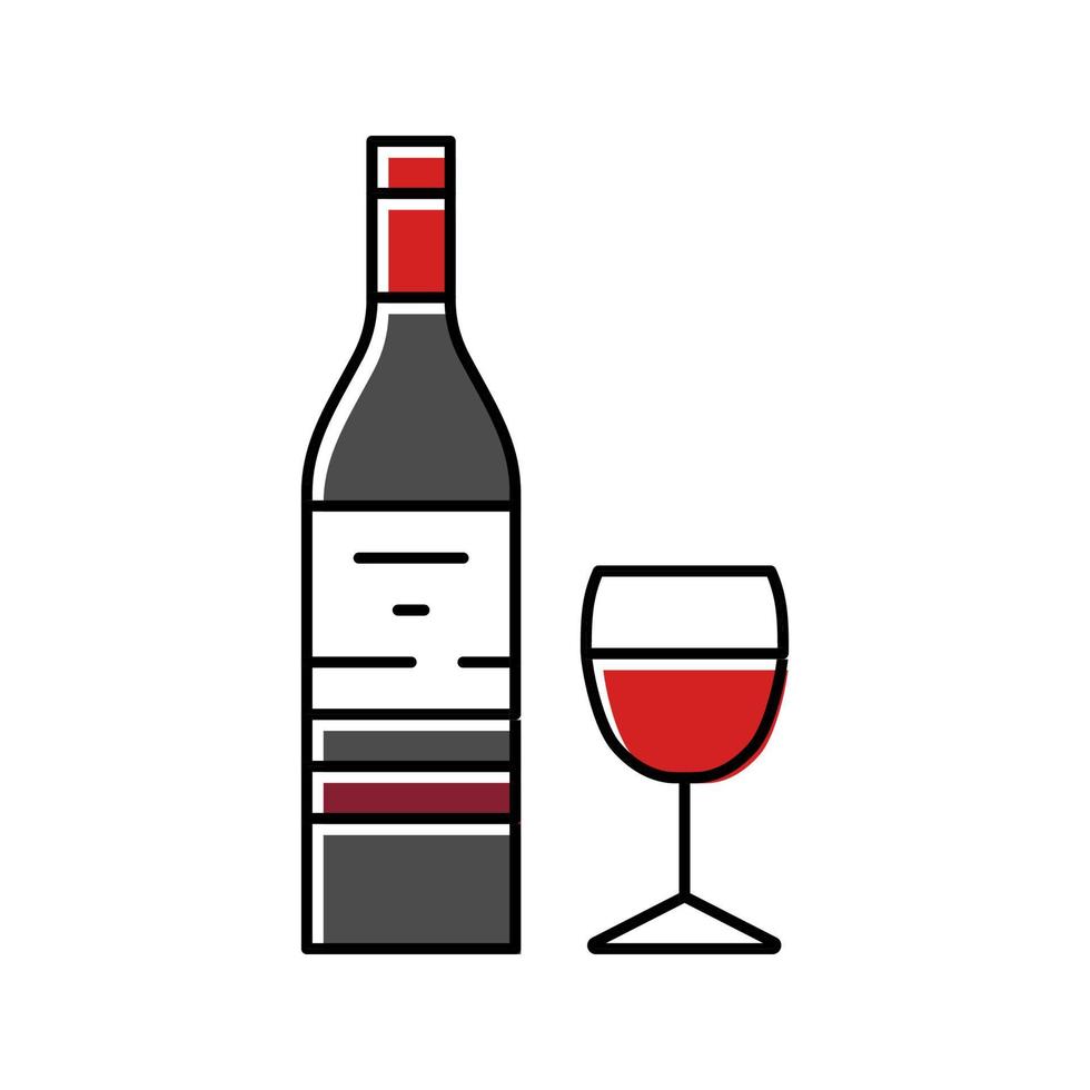 malbec röd vin Färg ikon vektor illustration