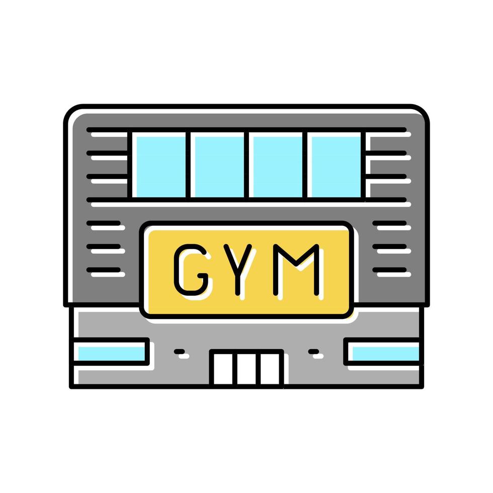 gym byggnad färg ikon vektor illustration