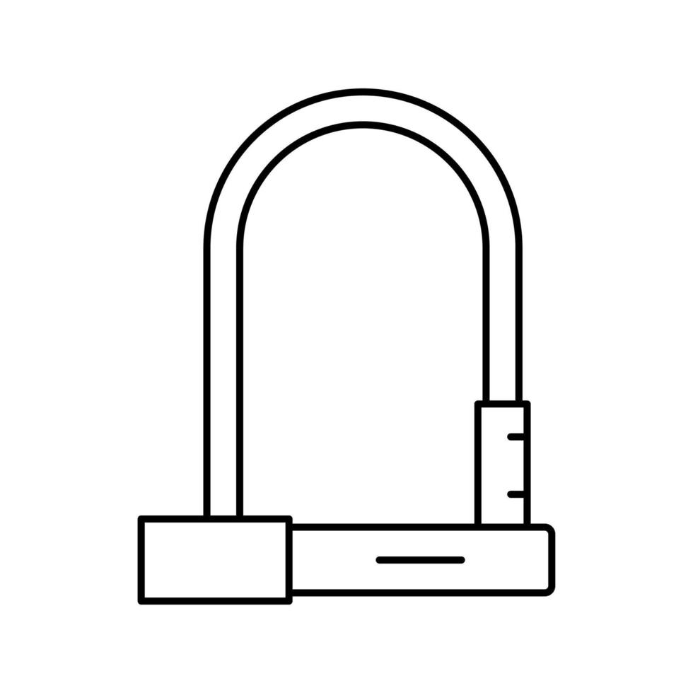 Schloss für sichere Fahrradlinie Symbol Vektor Illustration