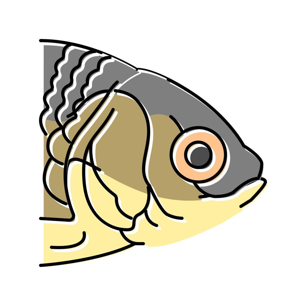 Fisch Tier Zoo Farbe Symbol Vektor Illustration