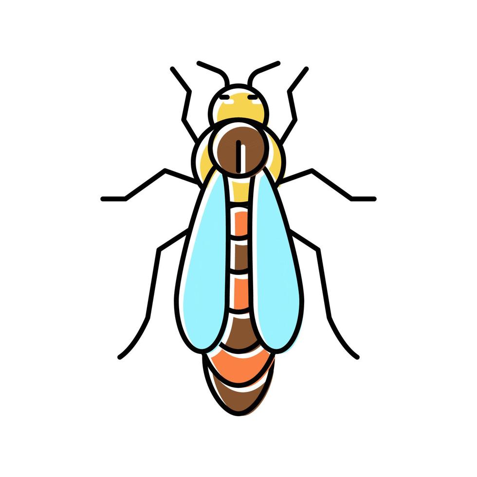 Bienenkönigin Imkerei Farbsymbol Vektor Illustration