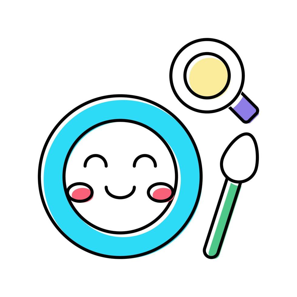 Mittagessen Gericht Kindergarten Farbe Symbol Vektor Illustration