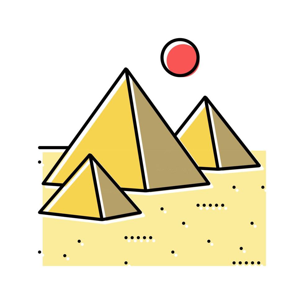 Pyramide Ägypten Bau Farbe Symbol Vektor Illustration