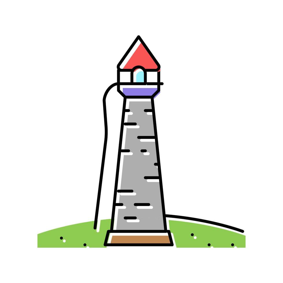 Turm Märchen Bau Farbe Symbol Vektor Illustration