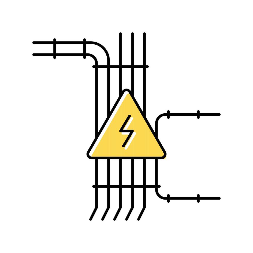 elektrische Verdrahtung Farbe Symbol Vektor Illustration