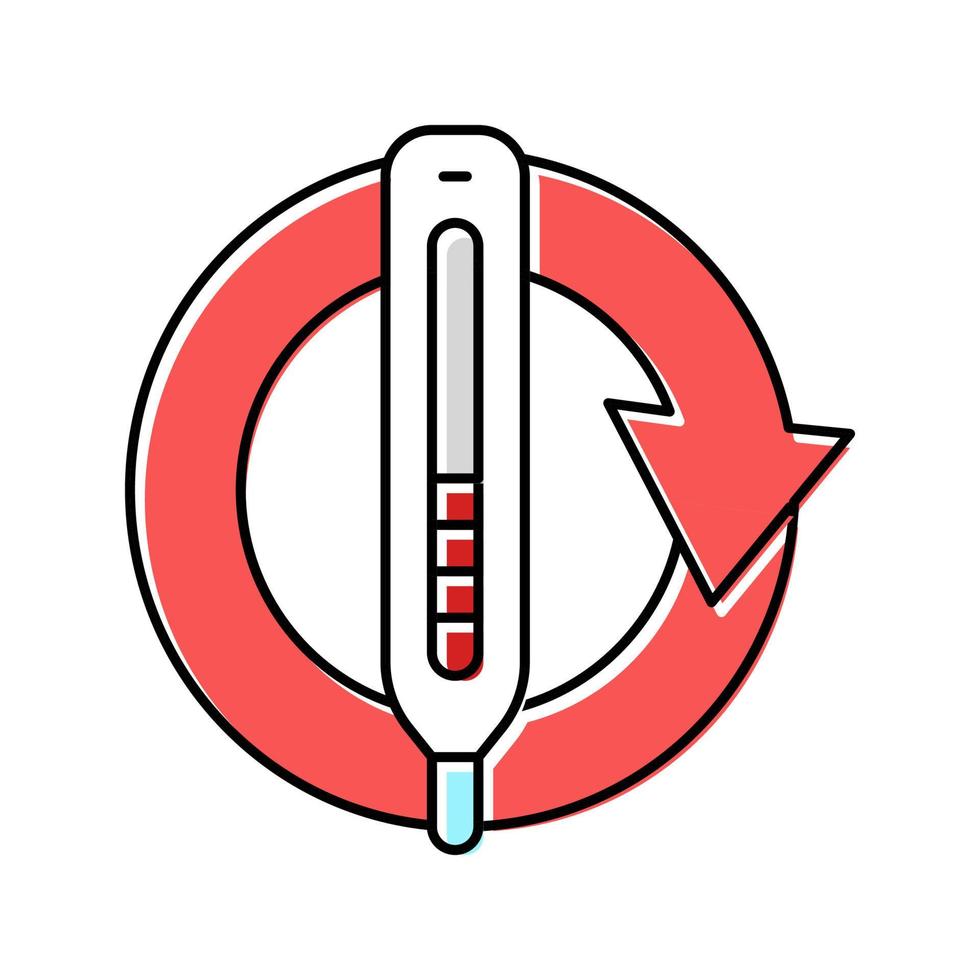 wiederkehrende fieber hiv symptom farbe symbol vektor illustration