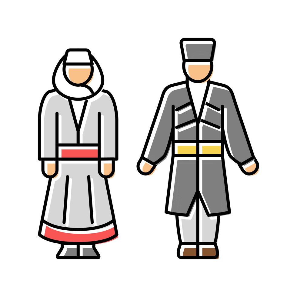 georgische nationale Kleidung Farbe Symbol Vektor Illustration