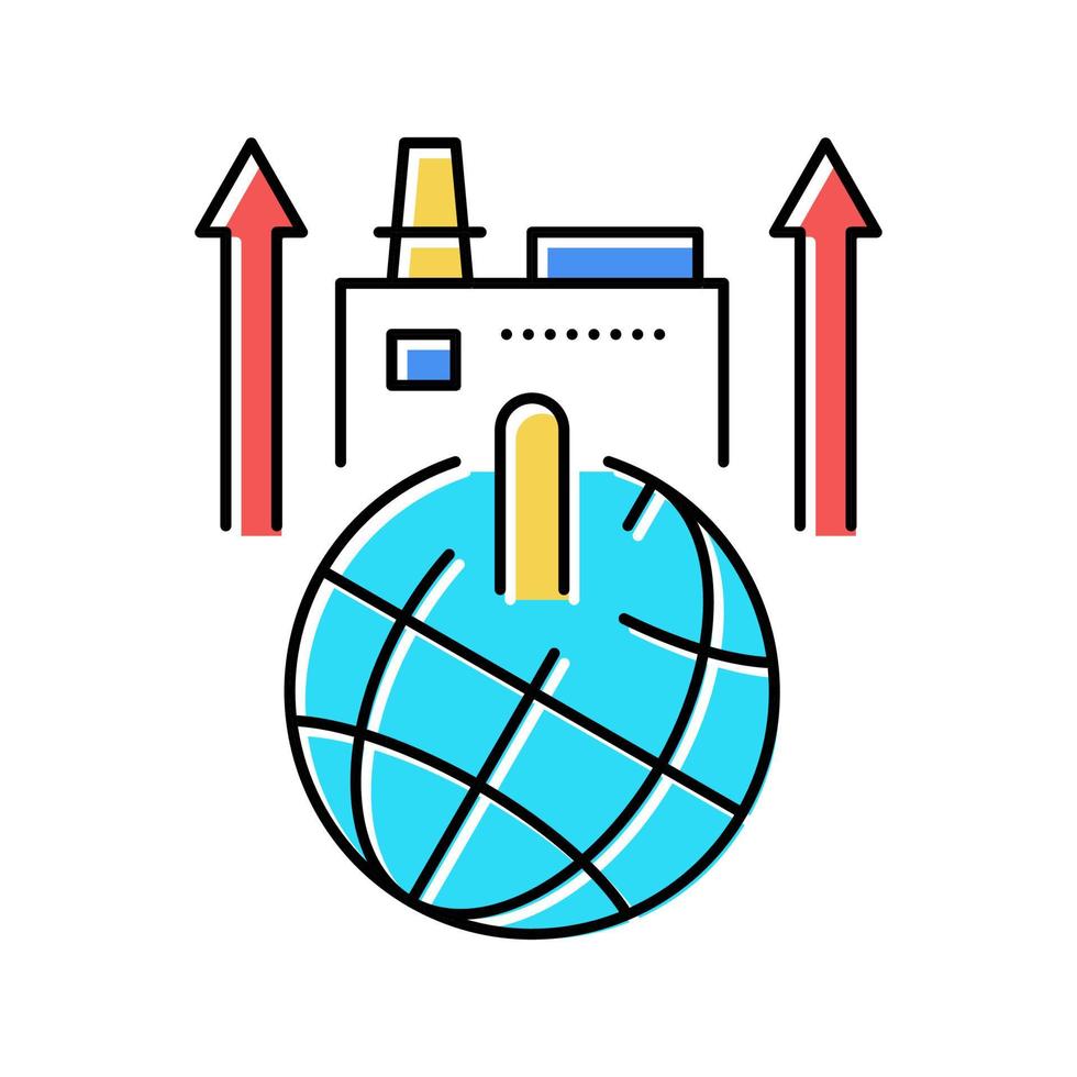 Wachstumsgebäude von Industriefabriken Farbe Symbol Vektor Illustration